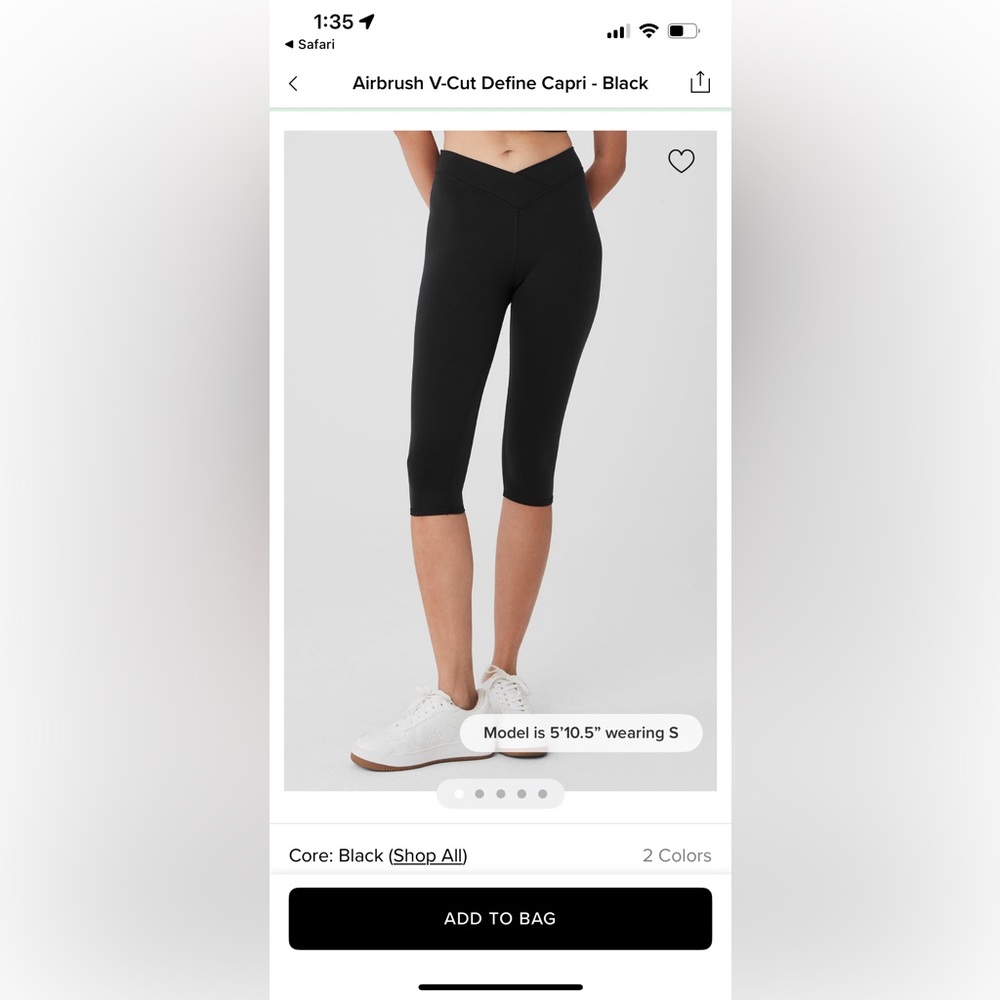 Alo Airbrush V-Cut Capri Leggings